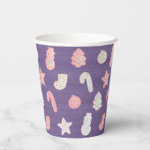 Gobelets En Papier Cookies de Noël Coupes en papier violet (Verso)
