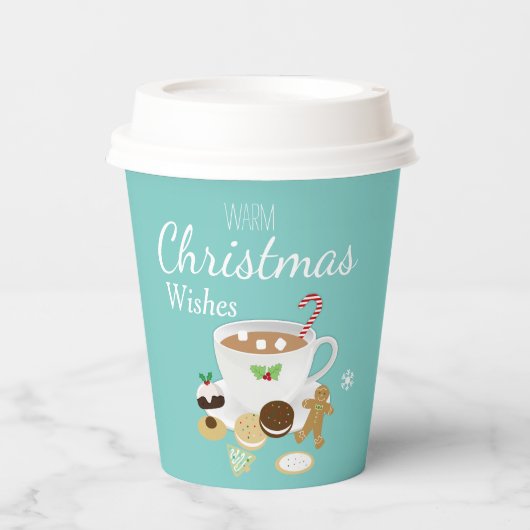 Gobelets En Papier Cookies de Noël et vacances chocolat chaud (Recto)