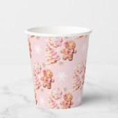 Gobelets En Papier Cookies de Noël pain d'épice homme rose Noël (Recto)