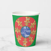 Gobelets En Papier Cookies de pain d'épice vert de Noël (Verso)