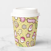 Gobelets En Papier Cookies Noël Jaune (Recto)