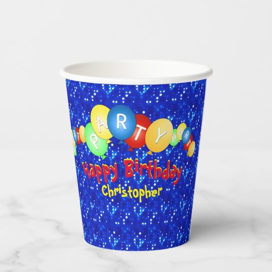 Gobelets En Papier Cool Amusants Ballons Anniversaire (Verso)