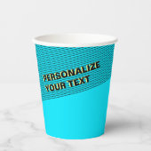 Gobelets En Papier Cool Cyan Blue personnalisé & Parti Neon moderne (Recto)