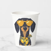 Gobelets En Papier Cool Dachshund Dog Sunglasses Lemons (Recto)