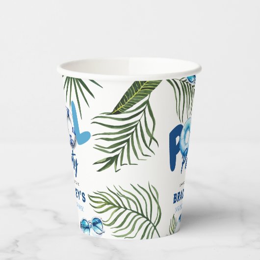 Gobelets En Papier Cool Dude Pool Party Boy Anniversaire (Gauche)