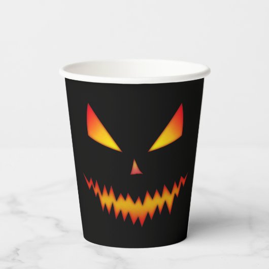 Gobelets En Papier Cool effrayant Jack O'Lantern visage Halloween noi (Verso)