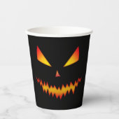 Gobelets En Papier Cool effrayant Jack O'Lantern visage Halloween noi (Recto)