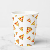Gobelets En Papier Cool et amusante pizza tranches motif sur blanc (Gauche)