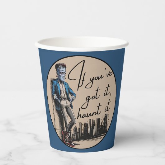 Gobelets En Papier Cool Frankenstein Si vous l’avez, Haunt it (Recto)