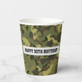 Gobelets En Papier Cool Green Camo Joyeux Anniversaire Personnalisé Â (Verso)