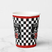 Gobelets En Papier Cool personnalisé Motif d'indicateur noir et blanc (Droite)