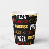 Gobelets En Papier Cool plaisir pizza pepperoni fromage croûte texte  (Verso)
