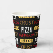 Gobelets En Papier Cool plaisir pizza pepperoni fromage croûte texte  (Gauche)