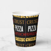 Gobelets En Papier Cool plaisir pizza pepperoni fromage croûte texte  (Droite)