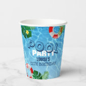 Gobelets En Papier Cool Pool Party | Nage Invitation d'anniversaire (Verso)