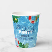 Gobelets En Papier Cool Pool Party | Nage Invitation d'anniversaire (Recto)