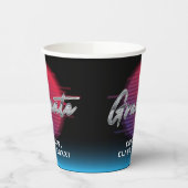 Gobelets En Papier Cool Retro 80's Synthwave New Wave Grad Party (Gauche)