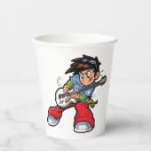 Gobelets En Papier Cool Rock Star Guitariste Fun Musicien (Recto)