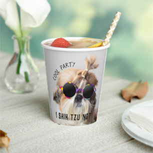 Gobelets En Papier Cool Shih Tzu Pas amusant la fête des Lunettes de 