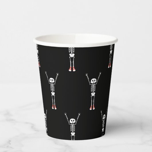 Gobelets En Papier Cool Skeleton Motif Halloween (Gauche)