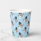 Gobelets En Papier Cool Snowman Noël motif bleu hiver (Droite)