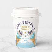 Gobelets En Papier Cool Twins Ice Cream Boys Anniversaire Papier Plaq (Recto)
