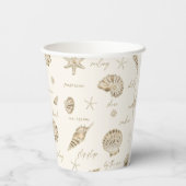 Gobelets En Papier Coques Starfish Sun Fun Texte Sandstone ID918 (Verso)