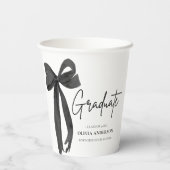 Gobelets En Papier Coquette Black Bow moderne Graduate Graduate (Verso)