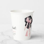 Gobelets En Papier Coquette de chou rose moderne Diplômé (Gauche)