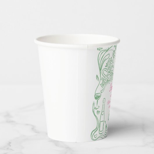 Gobelets En Papier Coquette dessinée à la main, sage et audacieux ann (Droite)