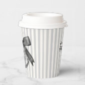 Gobelets En Papier Coquette Disco Ball & Black Bow Gris Gris (Droite)