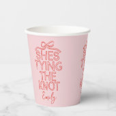 Gobelets En Papier Coquette fantaisie noeud à nouer douche nuptiale (Recto)