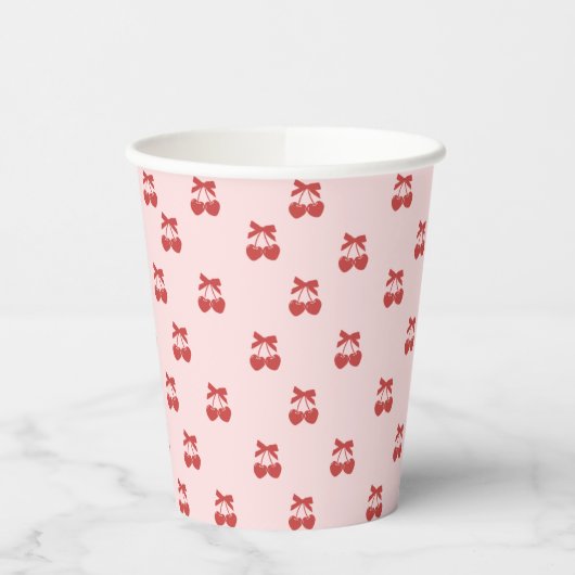 Gobelets En Papier Coquette Fête des mariées Cerisier Bow tasses en p (Gauche)