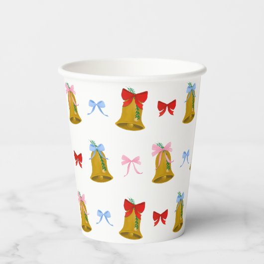 Gobelets En Papier Coquette Noël cloches et vaches Classique (Verso)