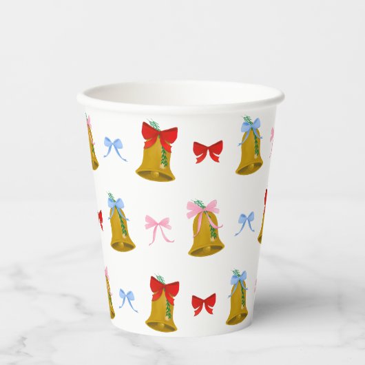 Gobelets En Papier Coquette Noël cloches et vaches Classique (Recto)