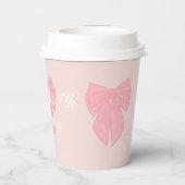Gobelets En Papier Coquette Pink Ribbon Bow (Verso)