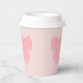 Gobelets En Papier Coquette Pink Ribbon Bow (Droite)
