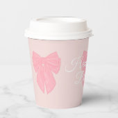 Gobelets En Papier Coquette Pink Ribbon Bow (Recto)
