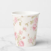 Gobelets En Papier Coquette rose et Rose 1er anniversaire (Verso)