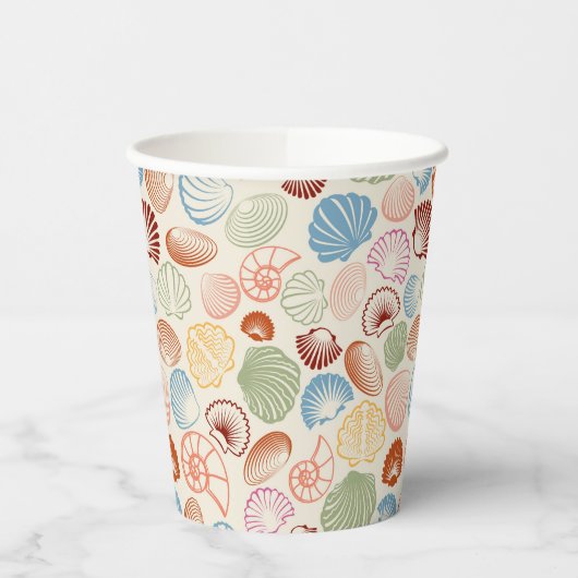 Gobelets En Papier Coquillages En Bord De Mer (Gauche)