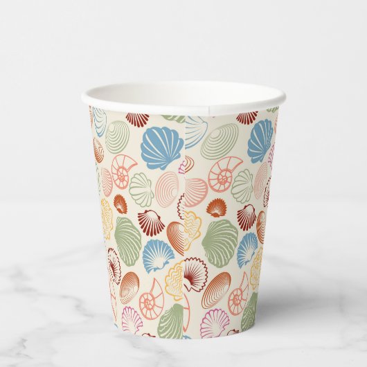 Gobelets En Papier Coquillages En Bord De Mer (Droite)