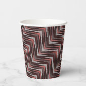 Gobelets En Papier Corail, gris, motif brun zigzag. (Verso)