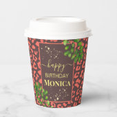 Gobelets En Papier Coral Brown Leopard Print (Recto)