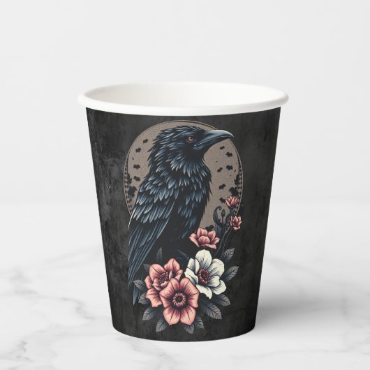 Gobelets En Papier Corbeau noir (Recto)