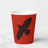 Gobelets En Papier Corbeau rouge (Recto)