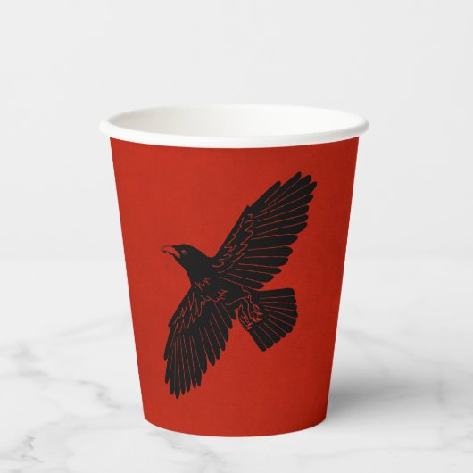 Gobelets En Papier Corbeau rouge (Recto)