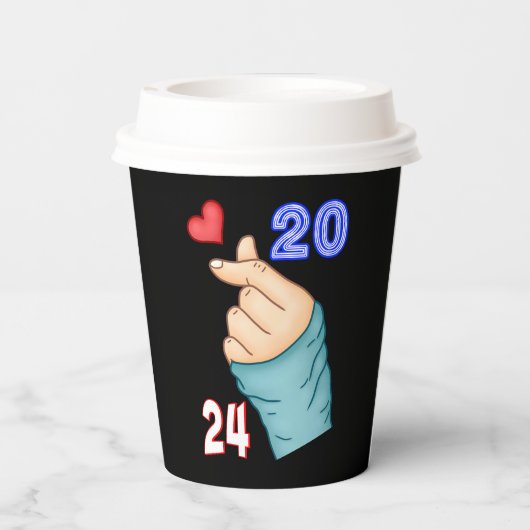 Gobelets En Papier Coréen Coeur 2024 (Verso)