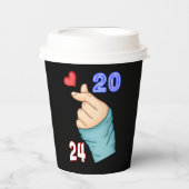 Gobelets En Papier Coréen Coeur 2024 (Recto)
