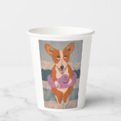 Gobelets en papier Corgi à la plage (Verso)