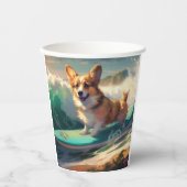 Gobelets En Papier Corgi Beach Surf Peinture (Recto)